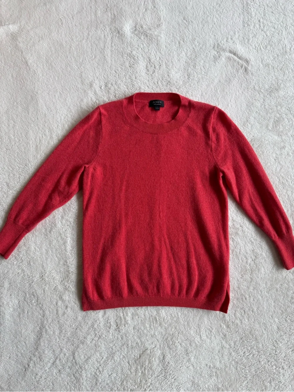 J.Crew 100% Cashmere Crewneck Sweater – Bright Red/Coral – Women's Small